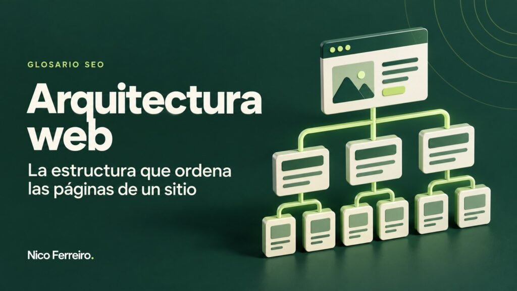 Ilustración del concepto SEO «Arquitectura web»: La estructura que ordena las páginas de un sitio.
