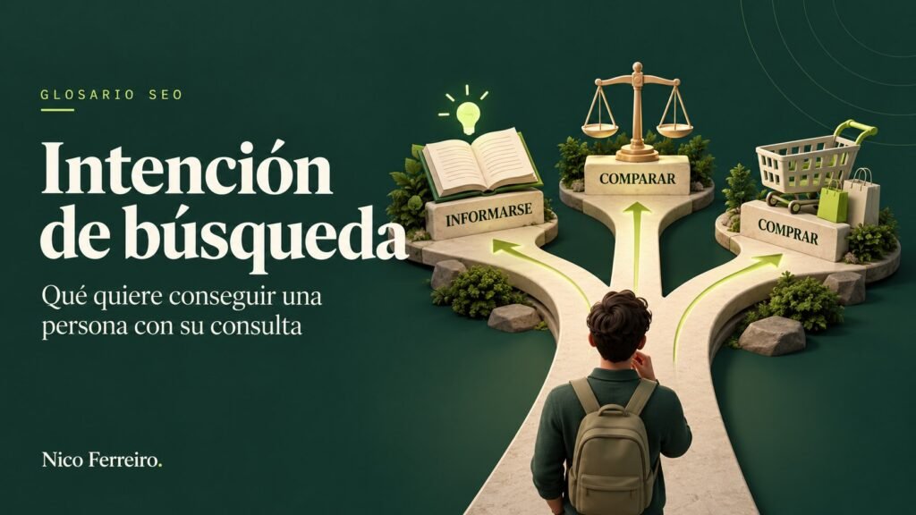 Ilustración del concepto SEO «Intención de búsqueda»: Qué quiere conseguir una persona con su consulta.